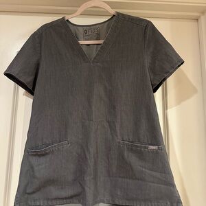 Figs Graphite Scrub Top